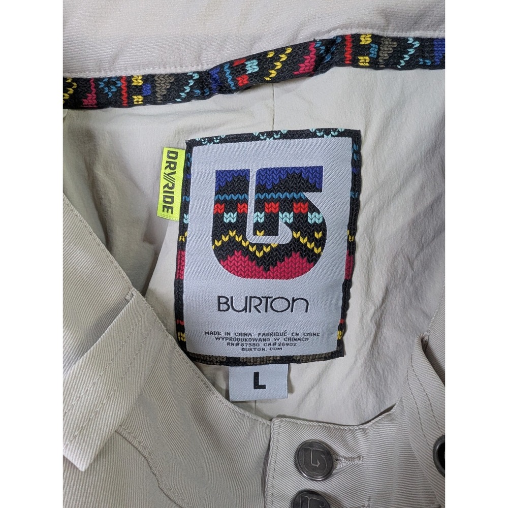 Burton Dryride Snow Pants Womens L Beige Cargo Ski Snowboard Trousers - Picture 2 of 10